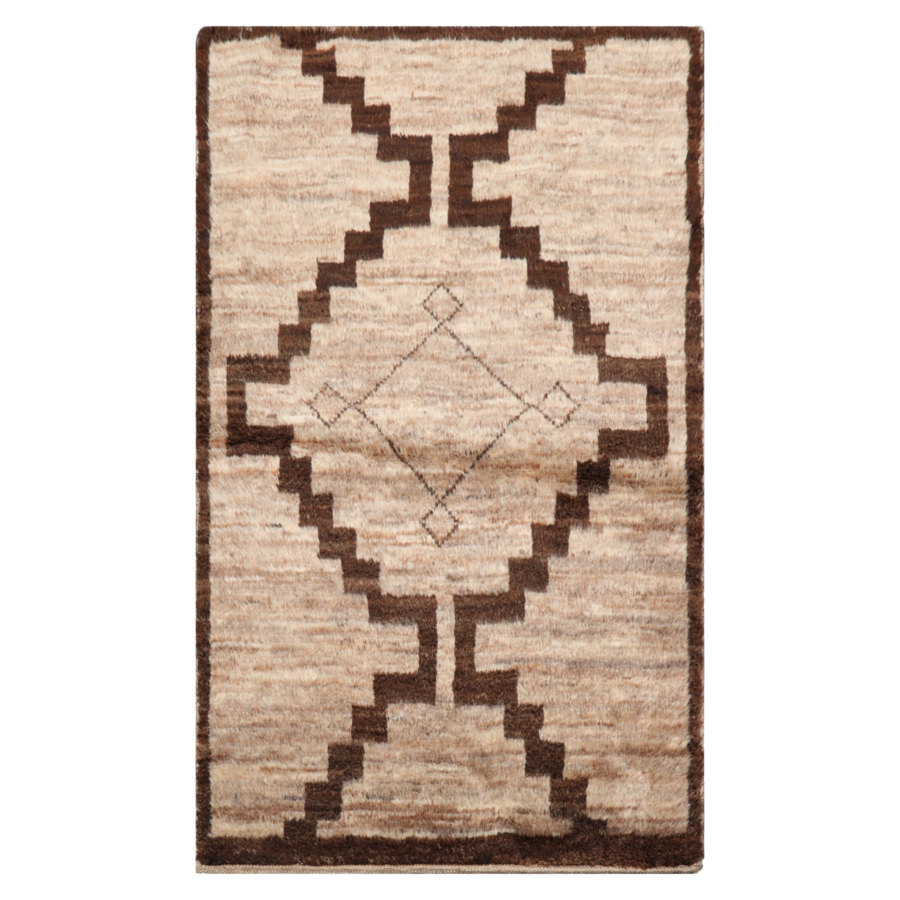 LoomBloom Beige 3'x5' Afghan Moroccan Transitional Hand Knotted Wool Oriental Area Rug