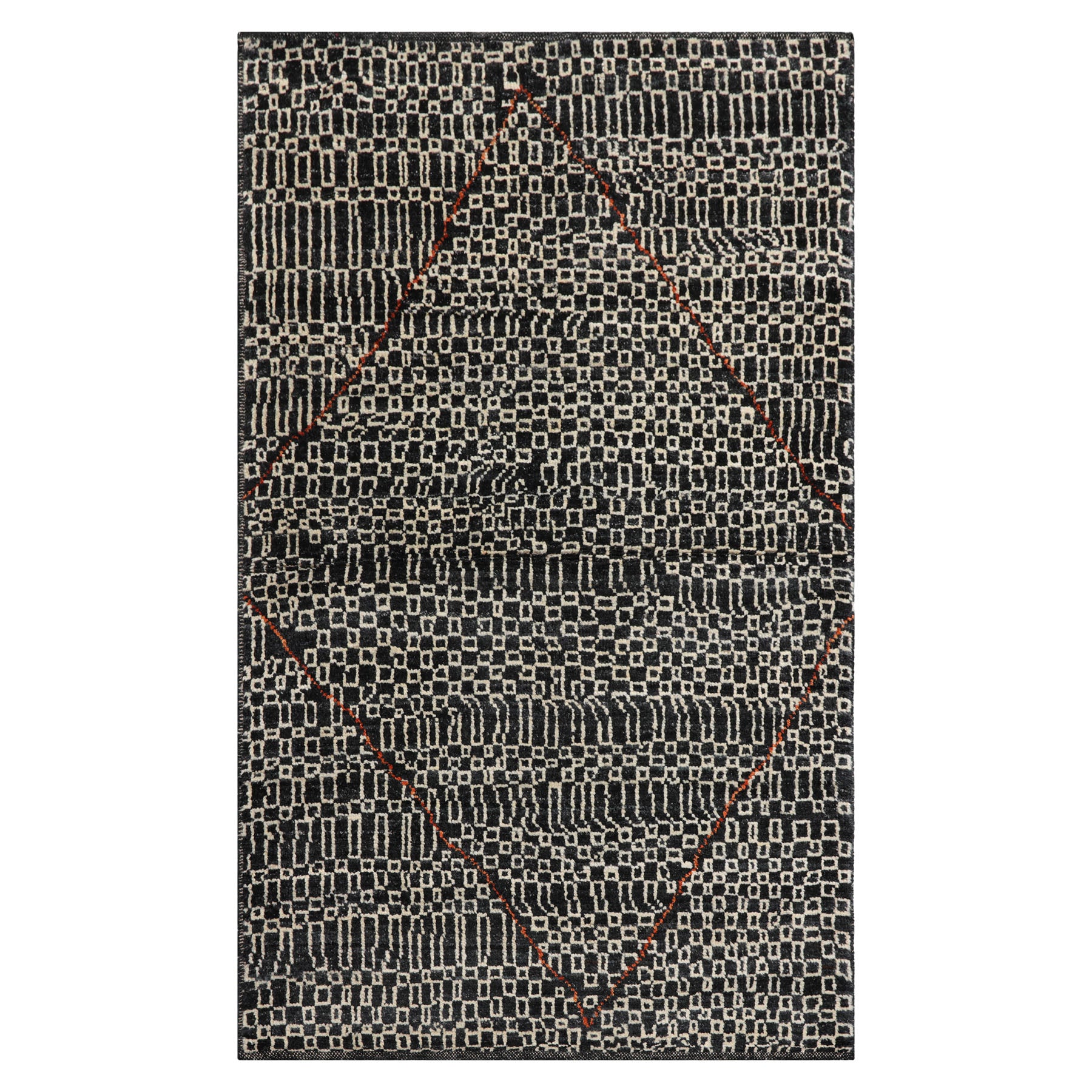 LoomBloom Charcoal 3'x5' Afghan Moroccan Tribal Geometric Hand Knotted Wool Oriental Area Rug