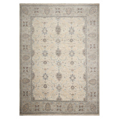 10'x14' Beige Khyber Wool Oriental Area Rug, Hand Knotted, Traditional Craft