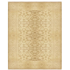 10x14 Beige, Gold, Muted Earth Tones Color Hand Knotted Antique Reproduction Wool Traditional Oriental Rug