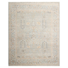 8x10 Mint, Beige, Gray Color Hand Knotted Afghan Oushak Wool Traditional Oriental Rug