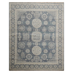 8x10 Slate, Gray, Brown Color Hand Knotted Afghan Oushak Wool Traditional Oriental Rug