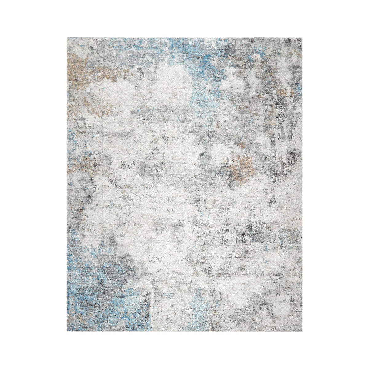 9 x 12  Beige Blue Gray Color Machine Made Washable Polyester Contemporary/ Abstract Oriental Rug
