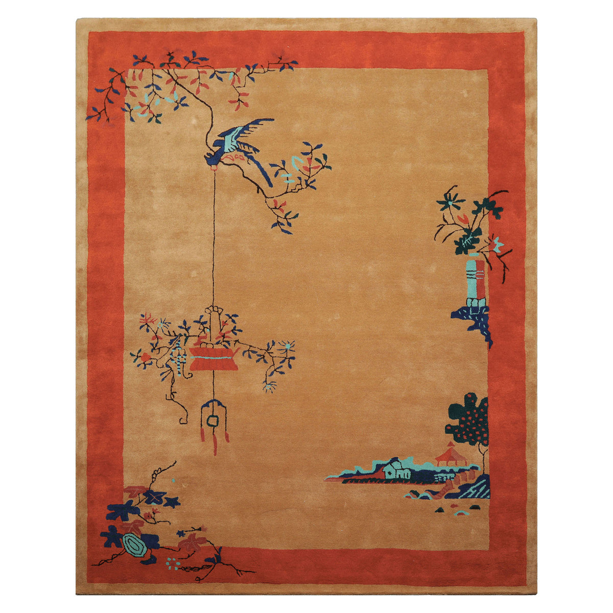Multi Size Multi Color Chinese Art Deco New Zealand Wool Hand Tufted Oriental Area Rug