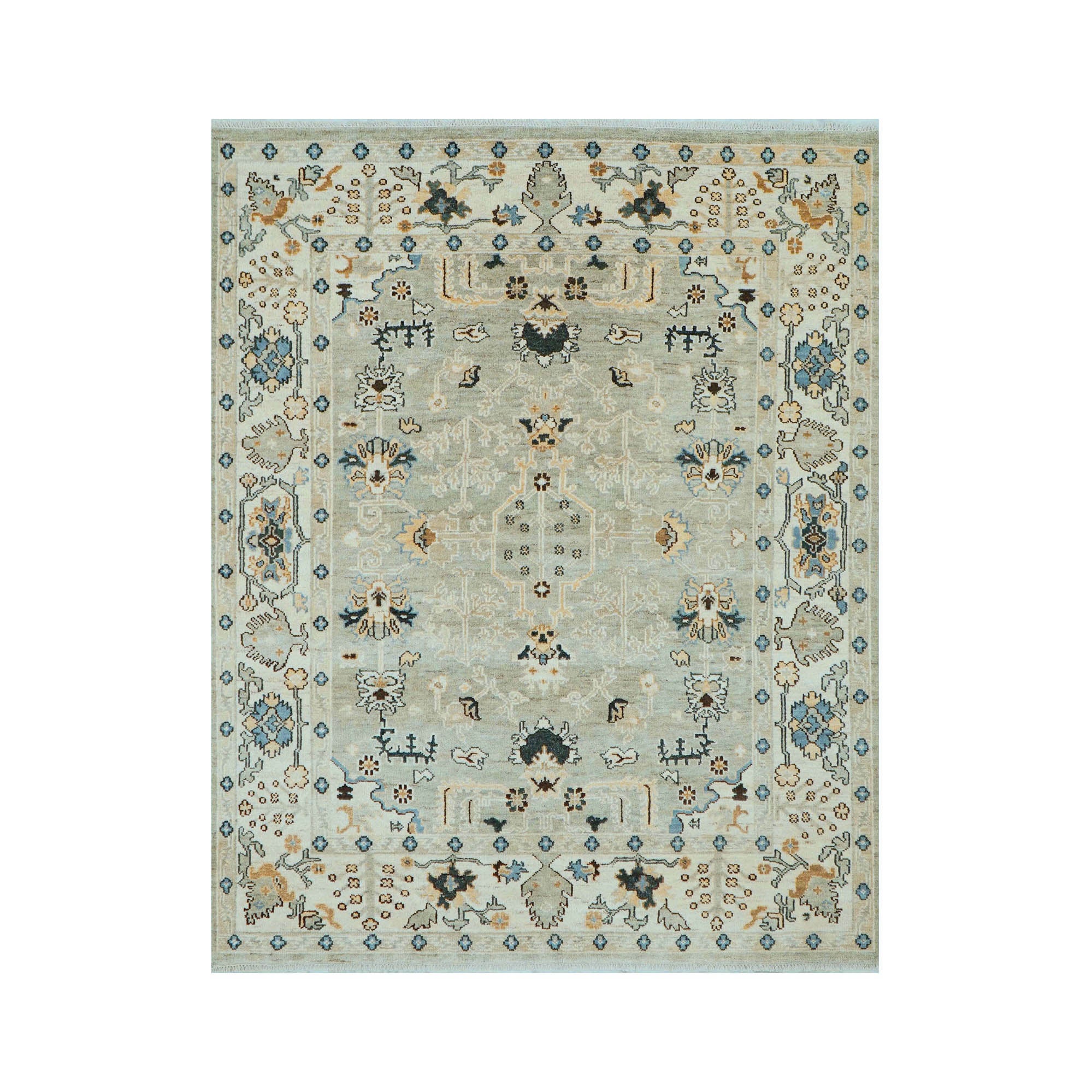 Danberry LoomBloom 8x10 Oriental Area Rug in Mint Traditional Oushak Wool Hand Knotted