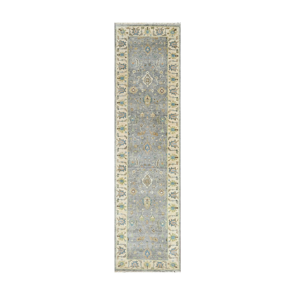 LoomBloom Hand Knotted Traditional Oushak Wool Oriental Area Rug in Blue, Multi Size