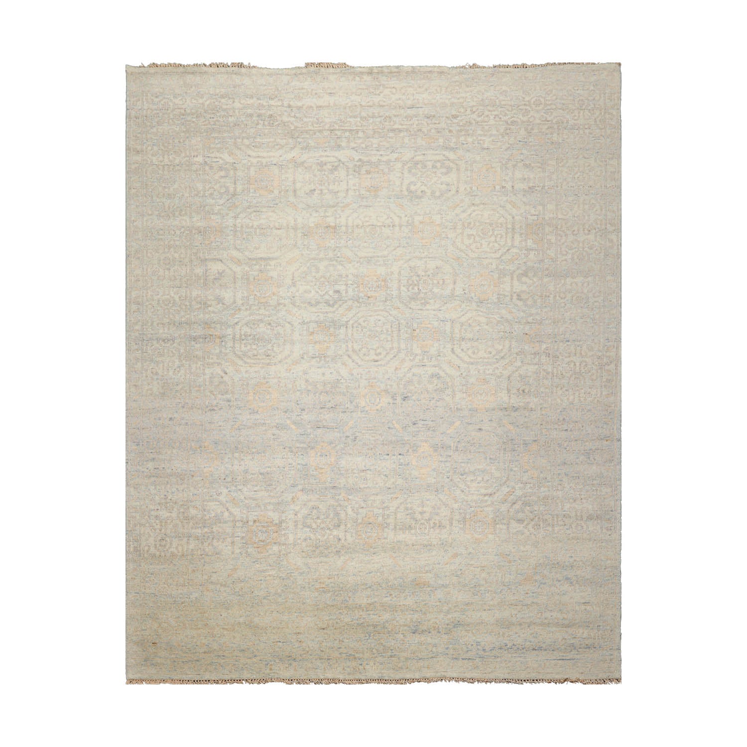 Hannabel LoomBloom Gray 7'10''x9'10" Hand Knotted Transitional Oushak Wool Oriental Area Rug