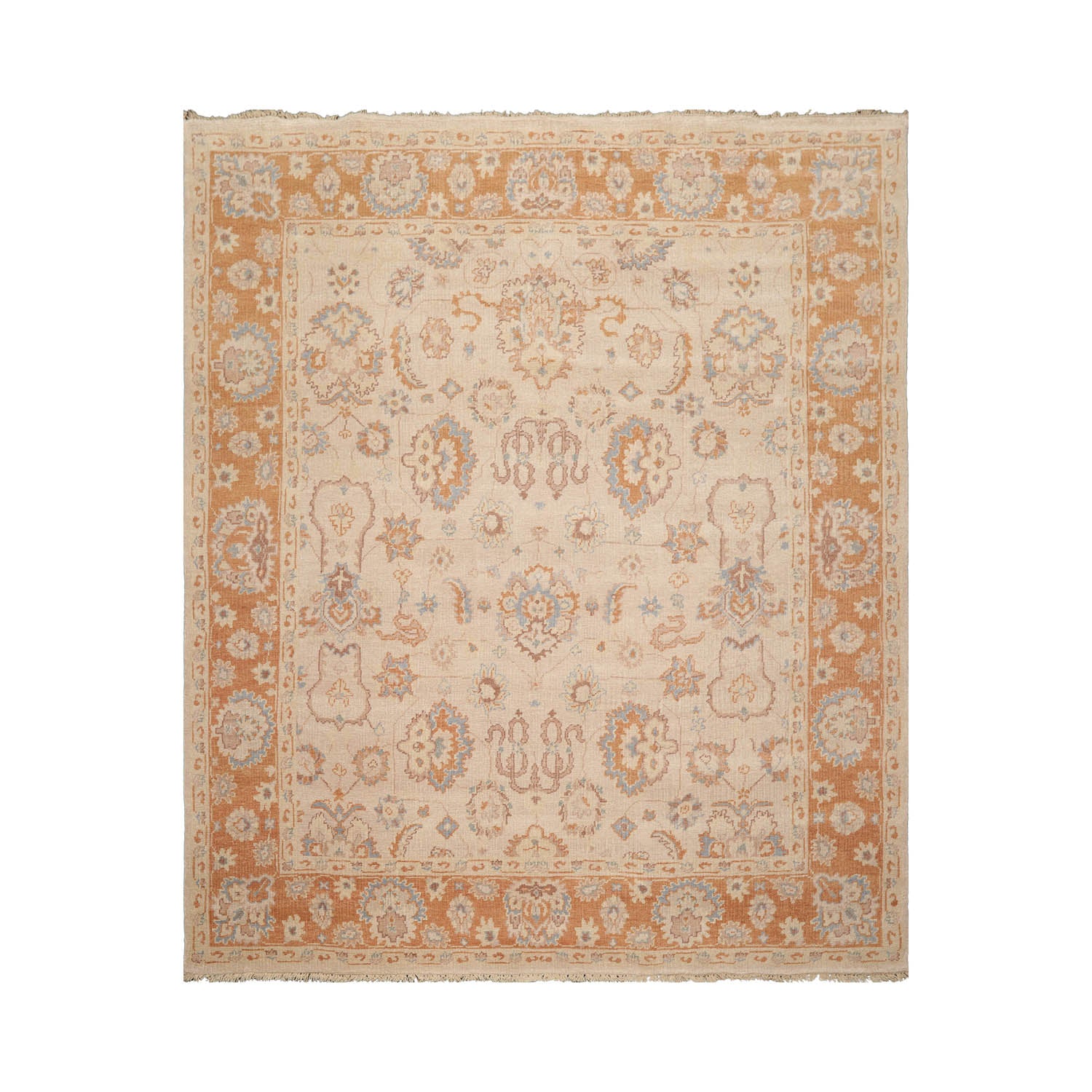 Amayrani LoomBloom Traditional Oushak Wool Oriental Area Rug in Tan 8'2''x9'9" – Handcrafted Perfection