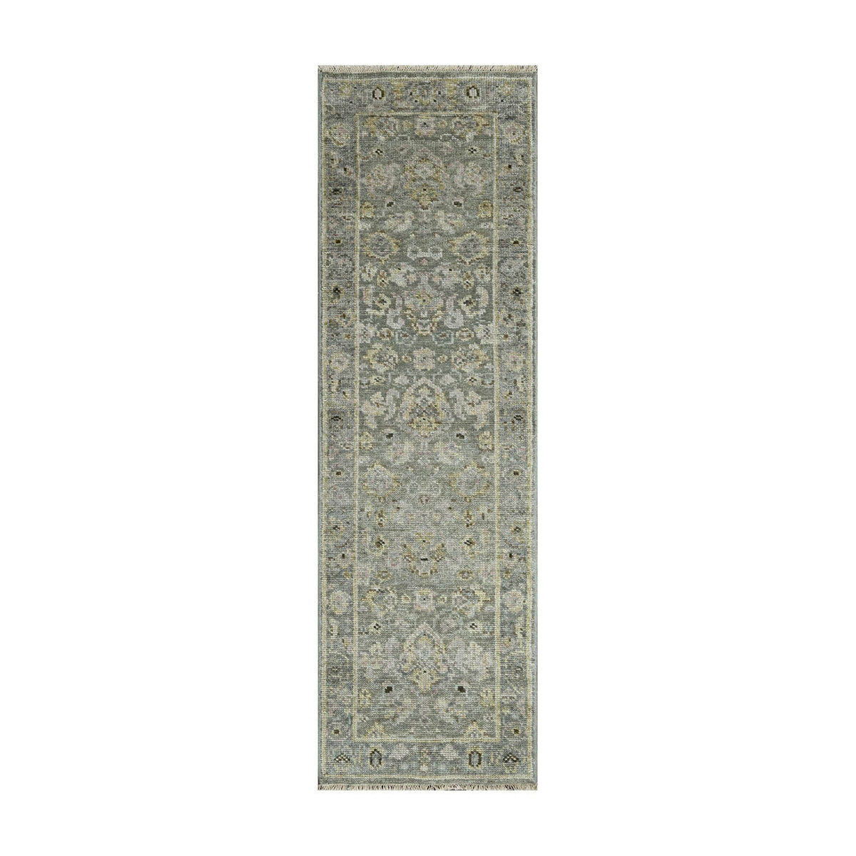 Surrender LoomBloom Multi Size Moss Handcrafted Oushak Wool Area Rug with Traditional Design