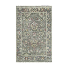 Surrender LoomBloom Multi Size Moss Handcrafted Oushak Wool Area Rug with Traditional Design