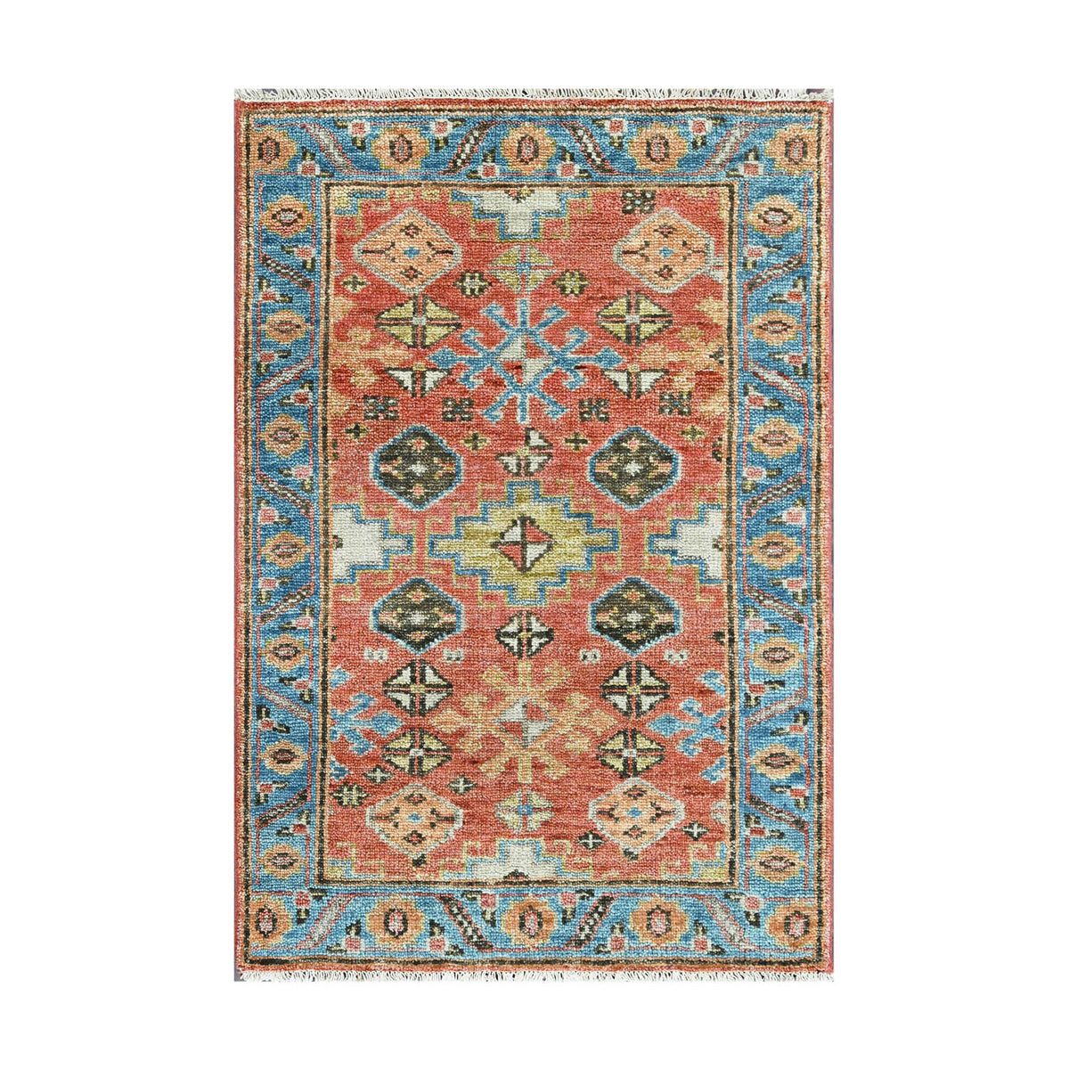 LoomBloom Multi Size Coral Hand Knotted Oushak Wool Area Rug for a Unique Look