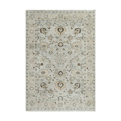 6x9 Gray, Beige, Taupe Brown Color Hand Knotted Oushak Wool Traditional Oriental Rug