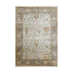 6x9 Gray, Gold, Brown Color Hand Knotted Oushak Wool Traditional Oriental Rug