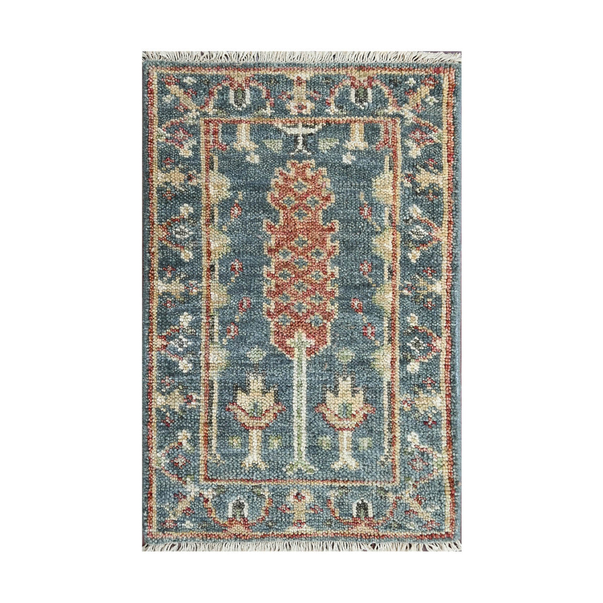 Lesesne LoomBloom Multi Size Slate Handmade Traditional Oushak Wool Area Rug