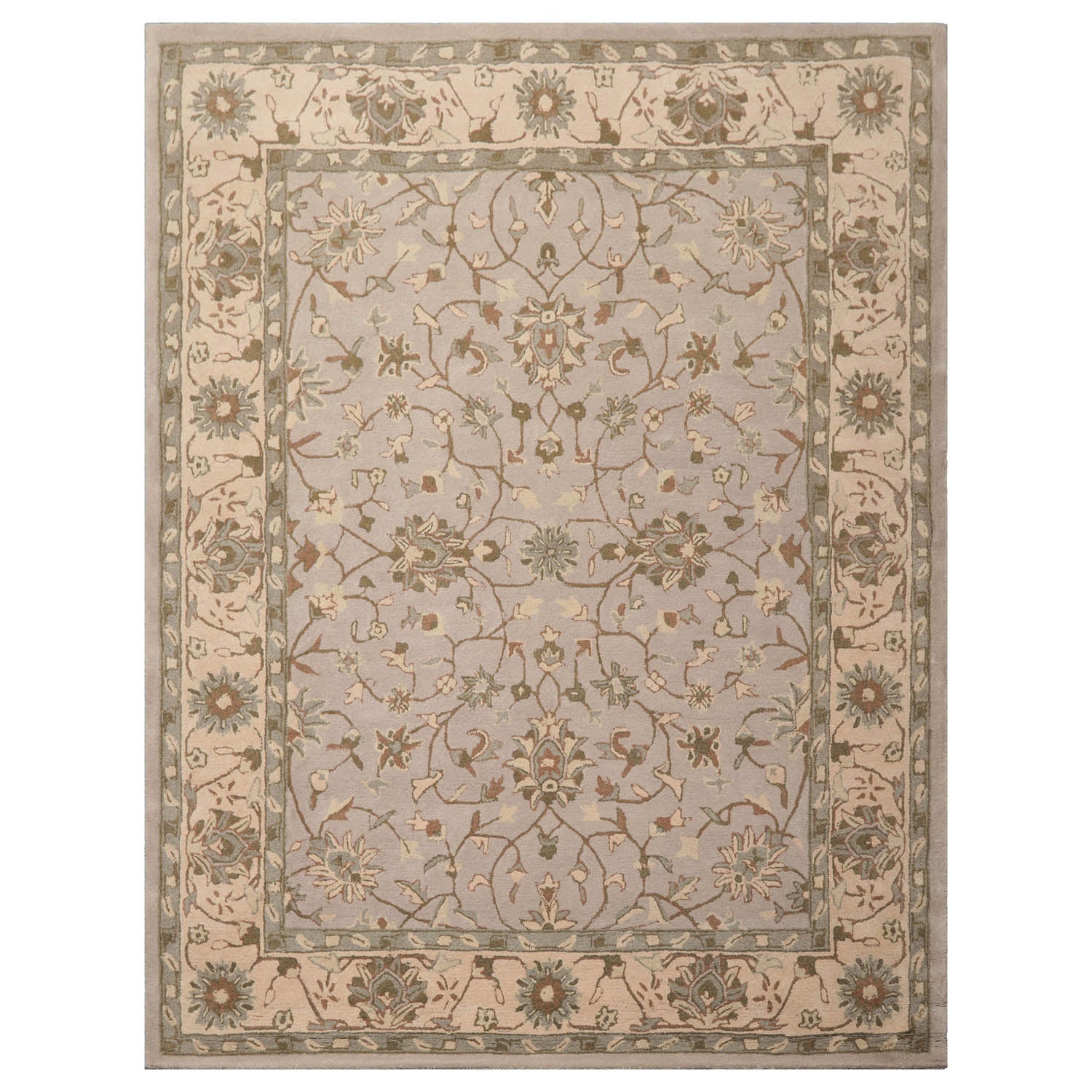 Williamstown LoomBloom Traditional Agra Taupe Wool Rug Multi Sizes Hand Tufted Oriental