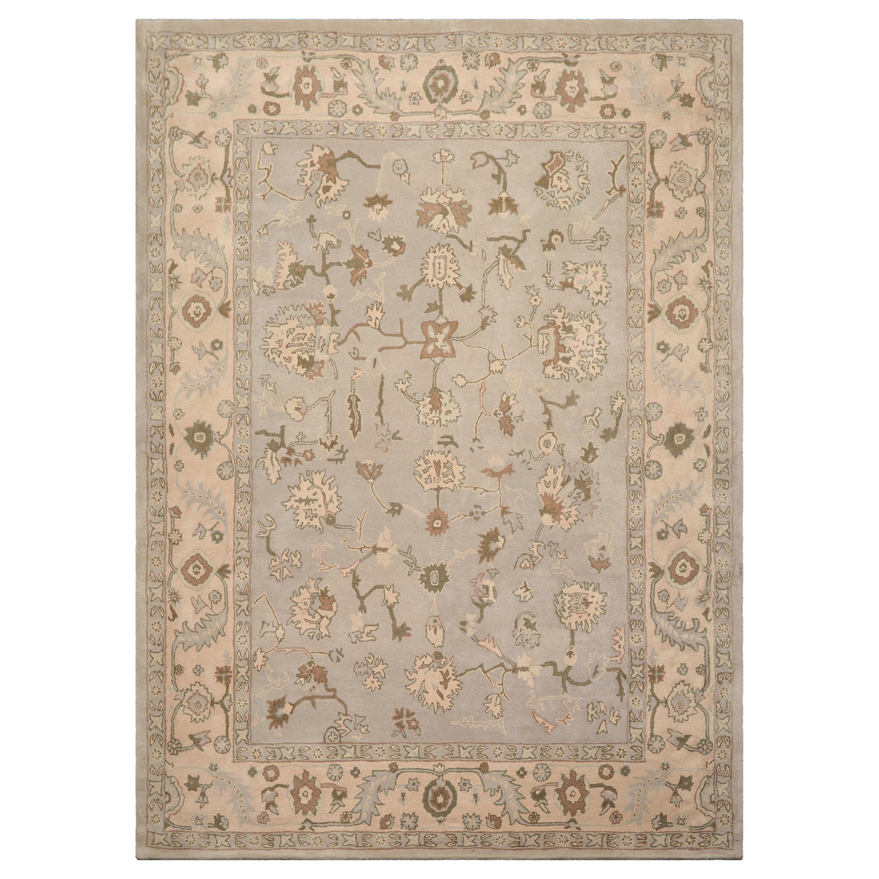 Hyginos Hand Tufted Traditional Abstract Wool Oriental  Rug in Taupe Multi Sizes by LoomBloom