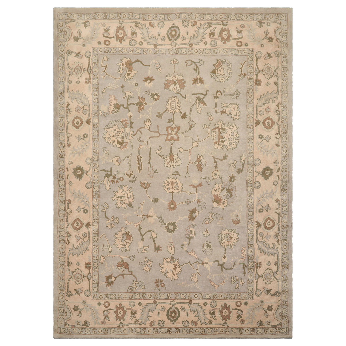 Hand Tufted Traditional Abstract Wool Oriental  Rug in Taupe Multi Sizes by LoomBloom