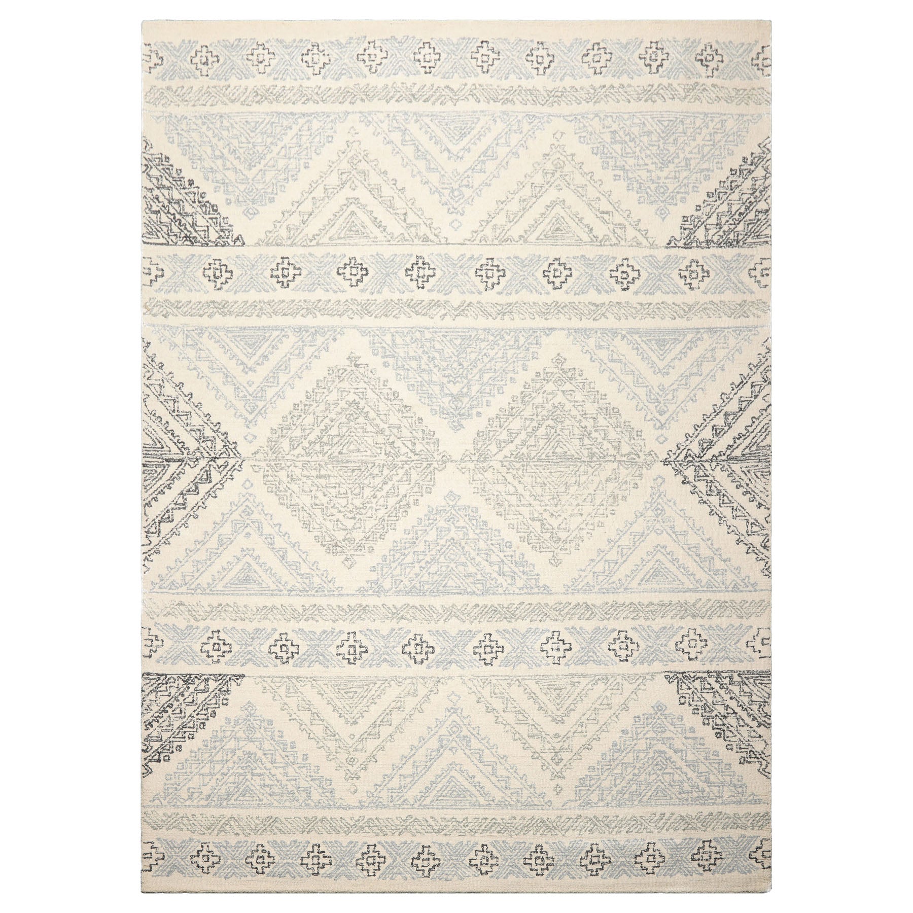 Featherston Hand Tufted Transitional Geometric Wool Oriental  Rug in Ivory Multi Sizes by LoomBloom