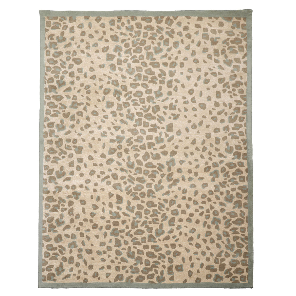 LoomBloom Multi Sizes Hand Tufted Modern Leopard Print Wool and Bamboo Silk Oriental Area Rug in Tan