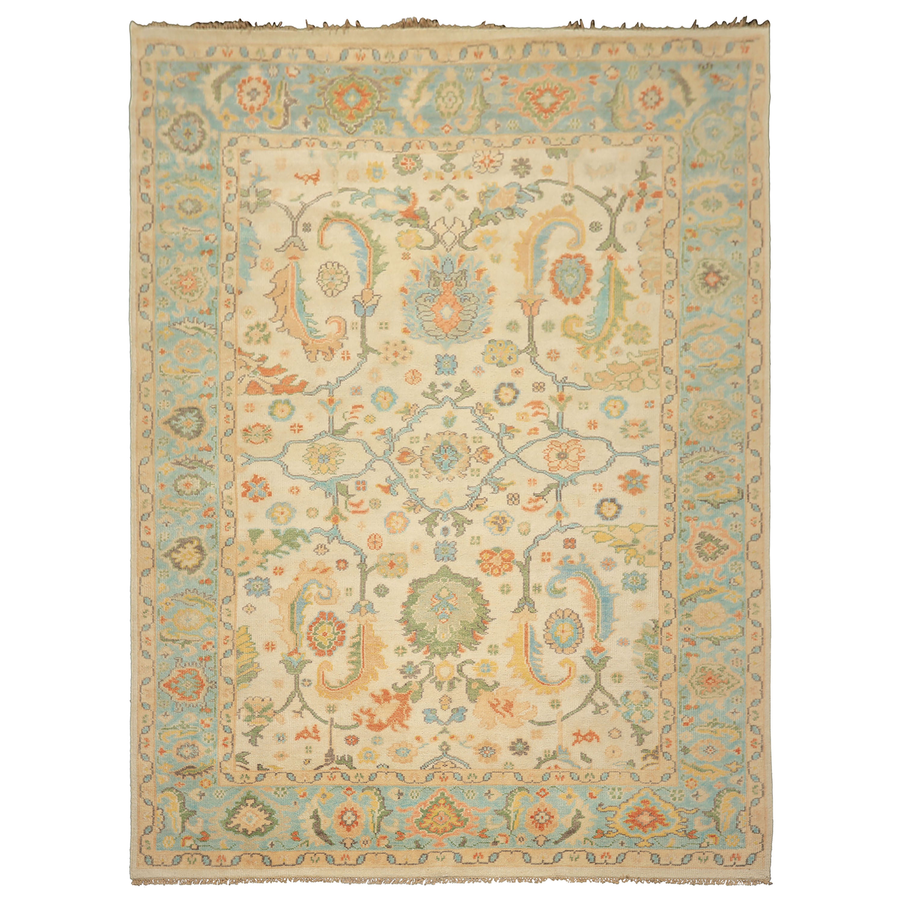 Multi Size Beige Hand Knotted LoomBloom Arts & Crafts/Mission Wool Oushak Oriental Area Rug