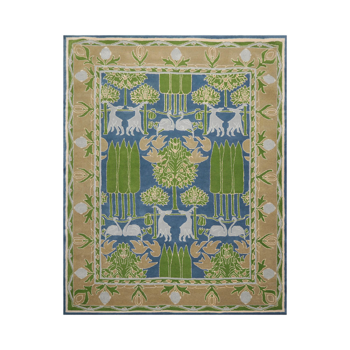 Multi Size Art & Crafts Transitional Wool Rug LoomBloom Hand Tufted Blue Oriental