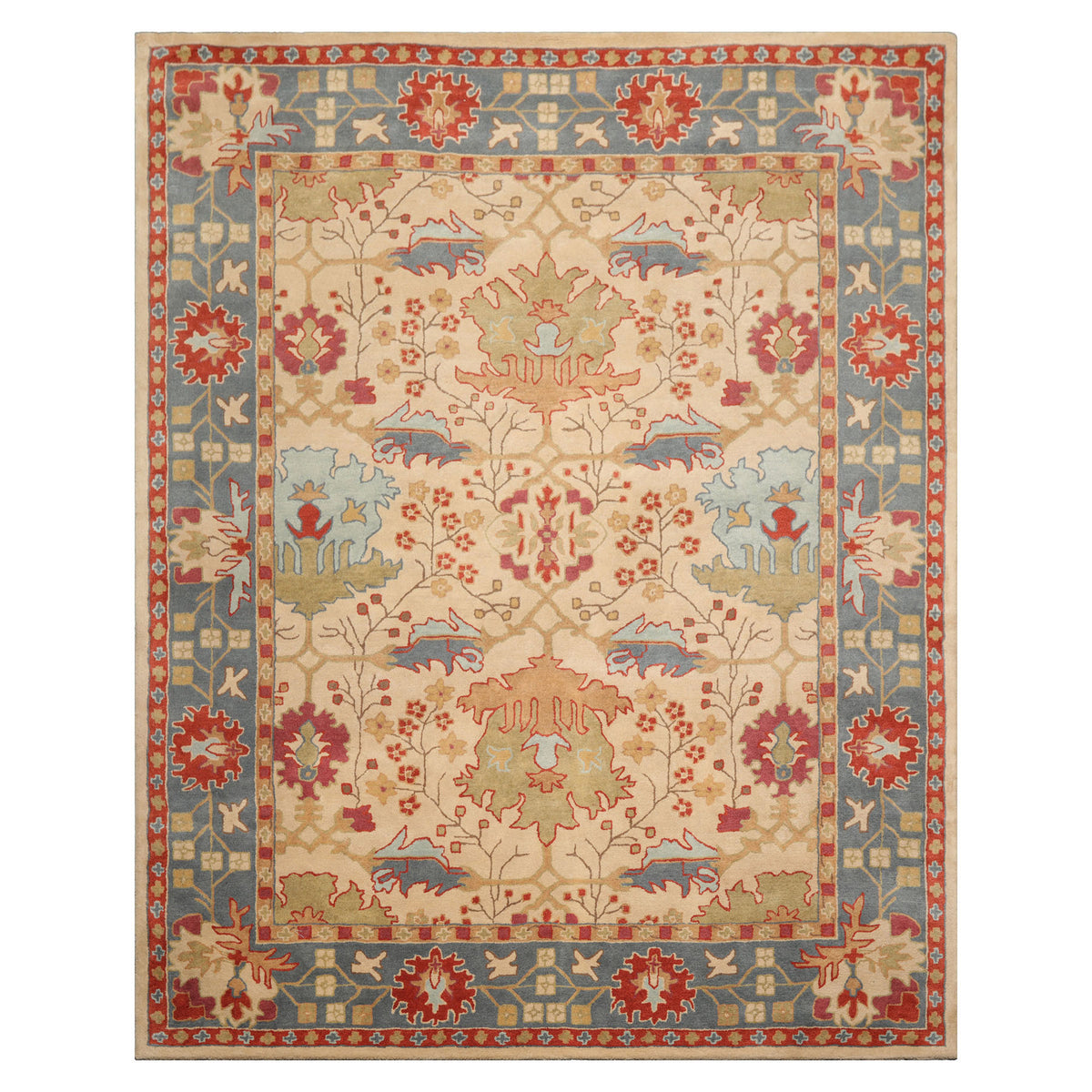 LoomBloom 8' x 10' Beige Hand Tufted Wool Traditional Arts & Crafts Oriental Rug