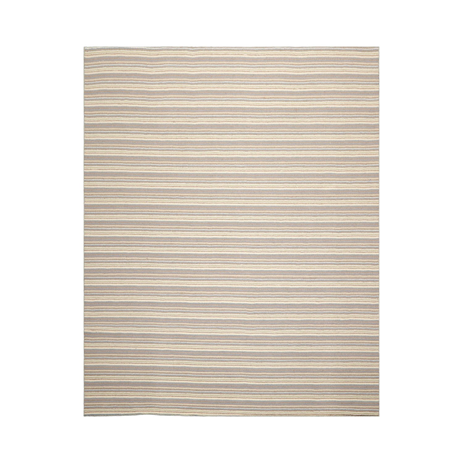 Aselemo Striped Ivory Oriental Rug Multi Sizes LoomBloom Hand Woven Contemporary New Zealand Wool