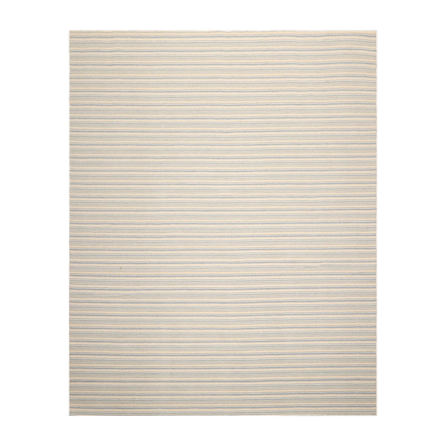 Verduzco Striped Ivory Area Rug LoomBloom Hand Woven Contemporary 100% New Zealand Wool Oriental