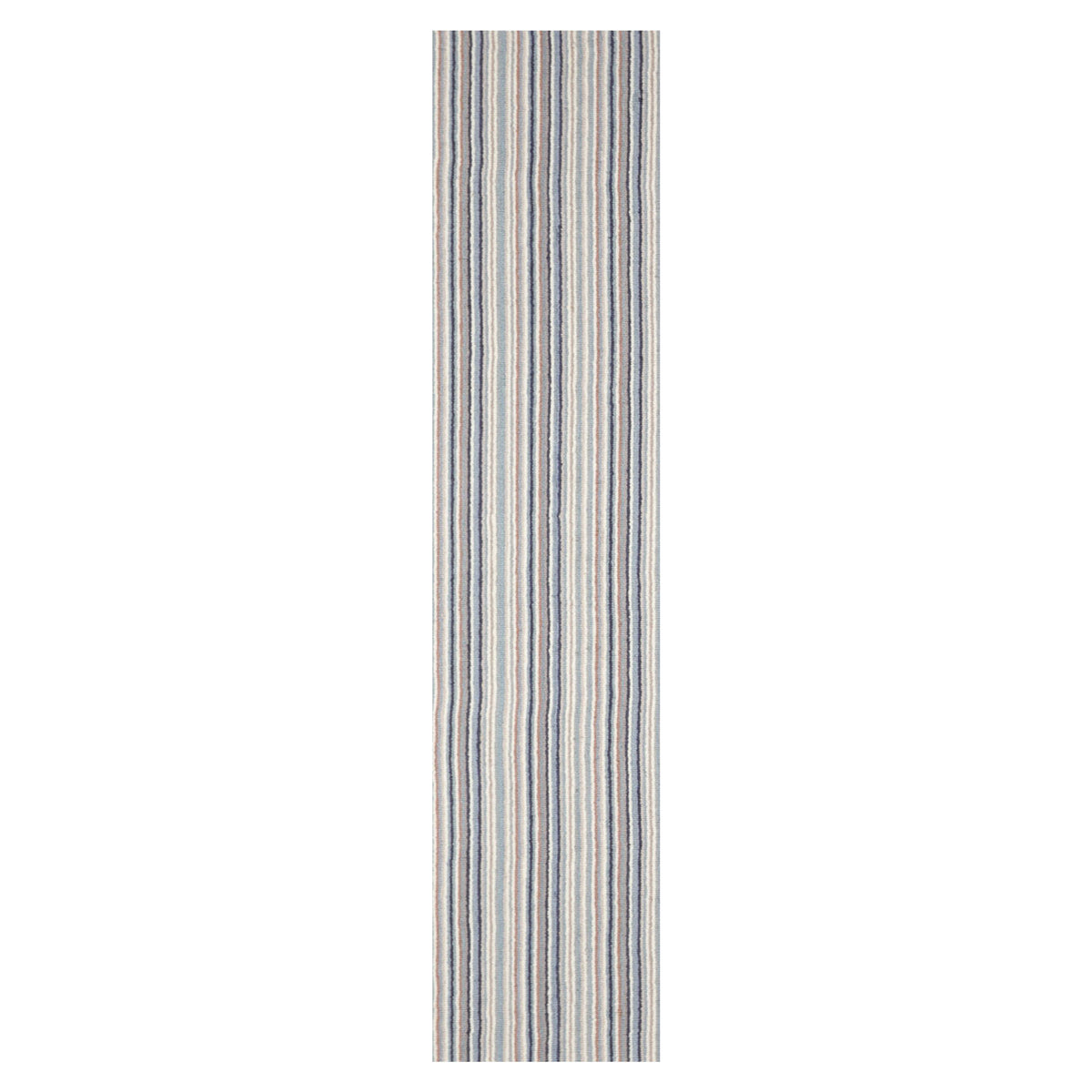 New Zealand Wool Oriental Rug LoomBloom Ivory Multi Sizes Hand Tufted Striped Design