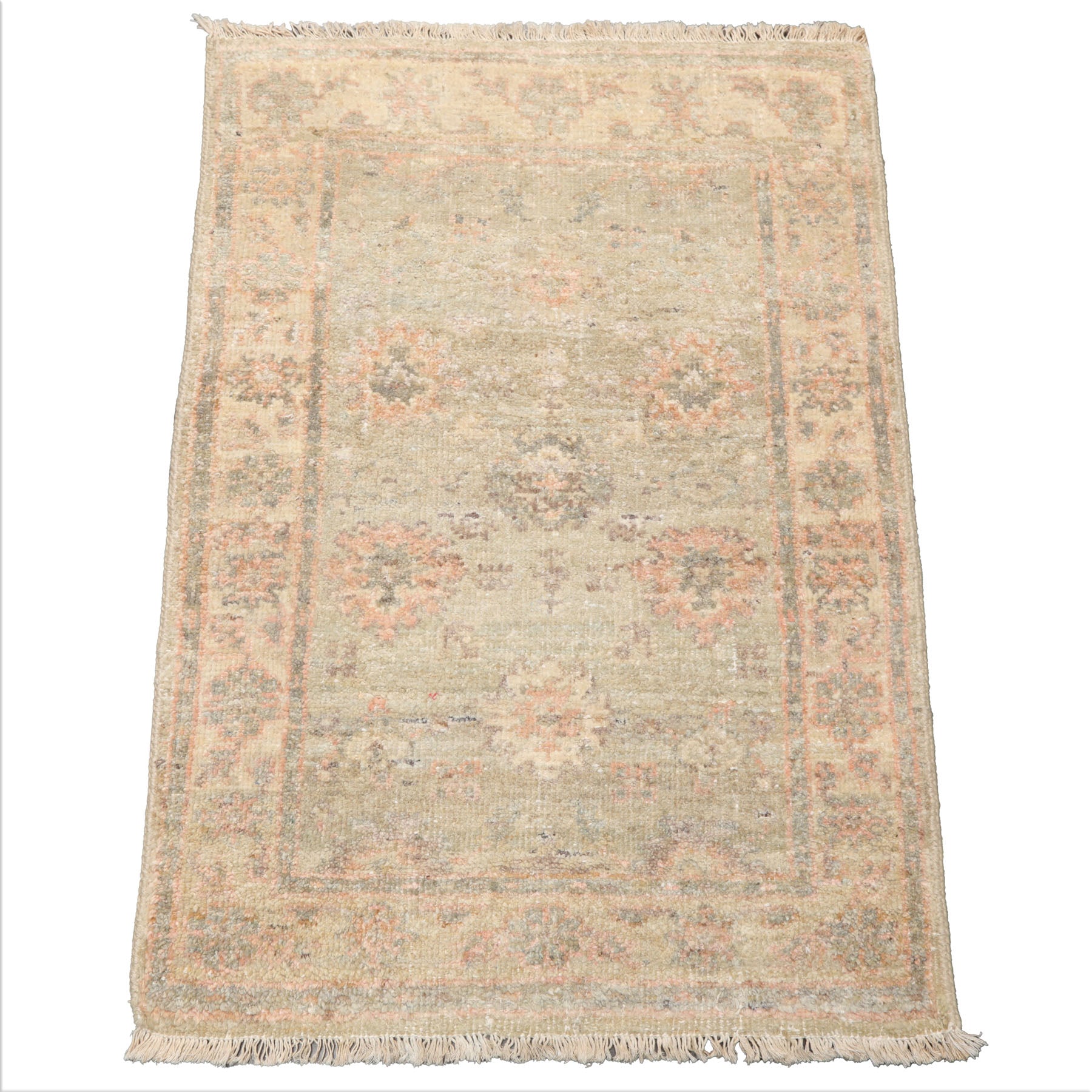 Elyam Mint 2'x3' Afghan Oushak New Zealand Wool Oriental Rug