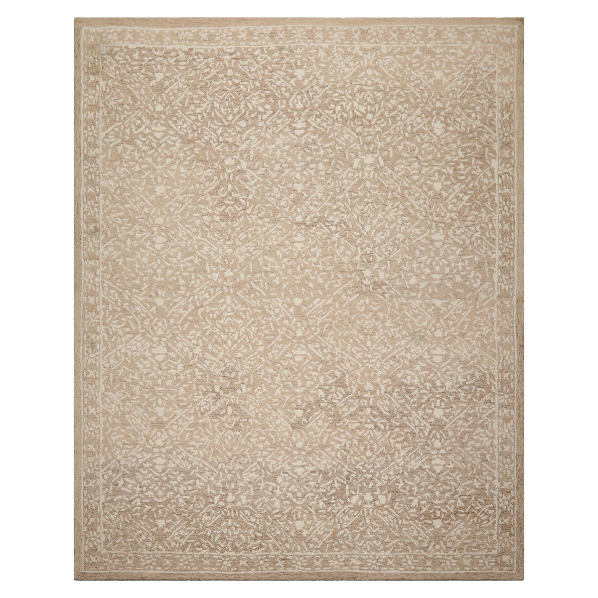 LoomBloom Multi Size Hand Hooked Wool Tan Transitional All-Over Oriental Area Rug