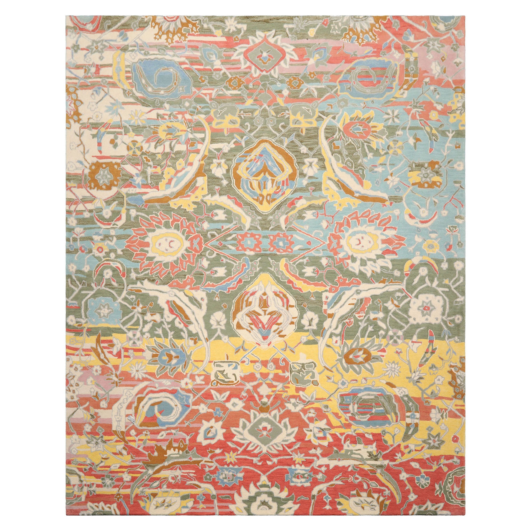 Lasheika Sage Hand Tufted Transitional Oushak Arts & Crafts LoomBloom Wool Area Rug in Multi Sizes