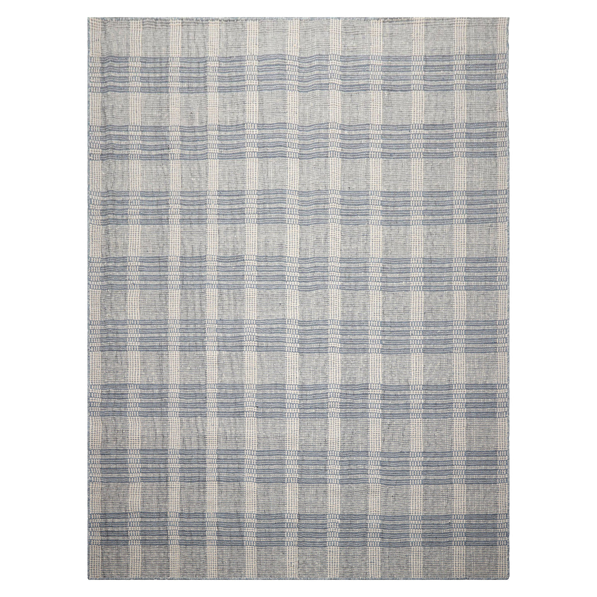 10x14 Ivory Beige Blue Color Hand Woven Flatweave Wool Modern Oriental Rug
