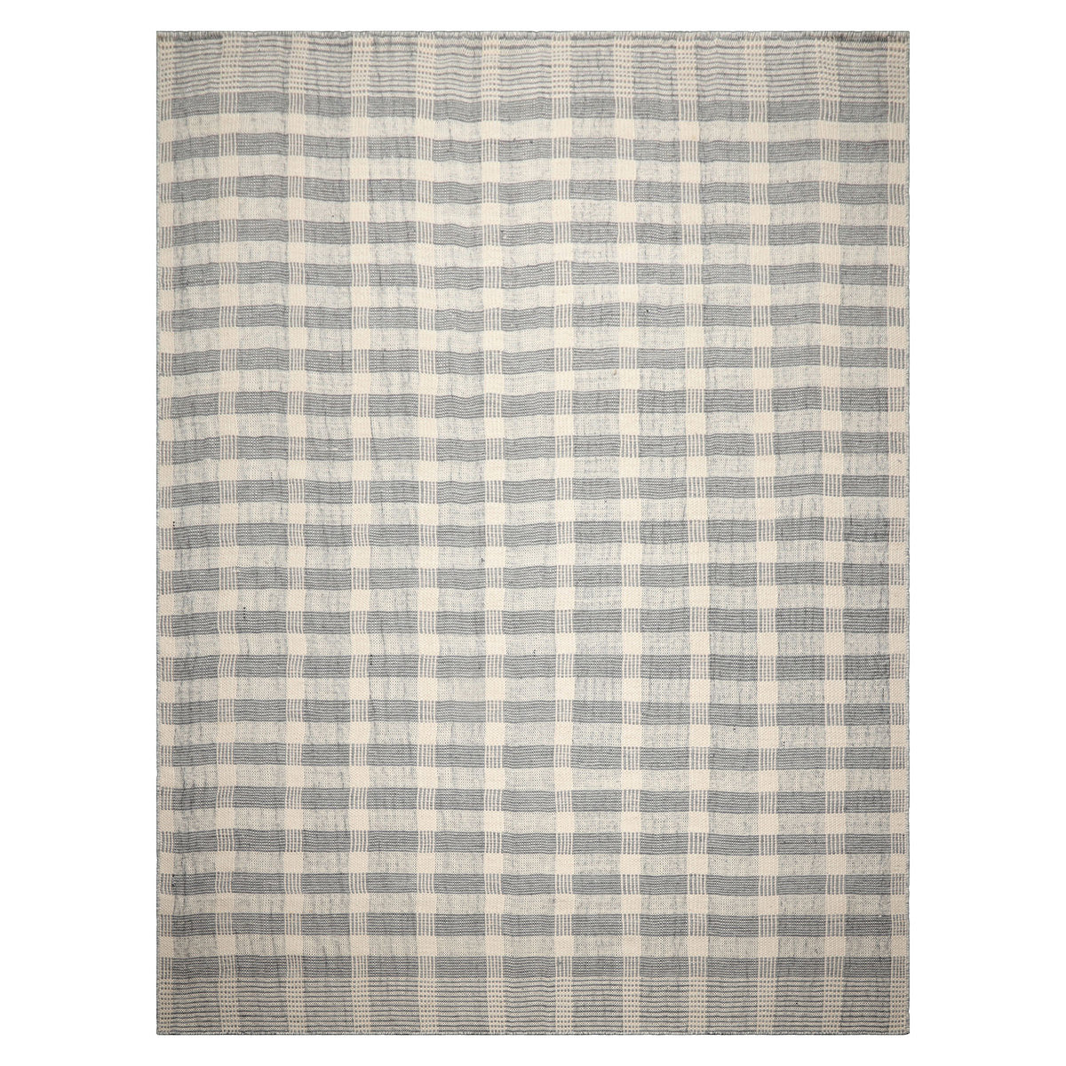 10x14 Ivory Gray Black Color Hand Woven Flatweave Wool Modern Oriental Rug