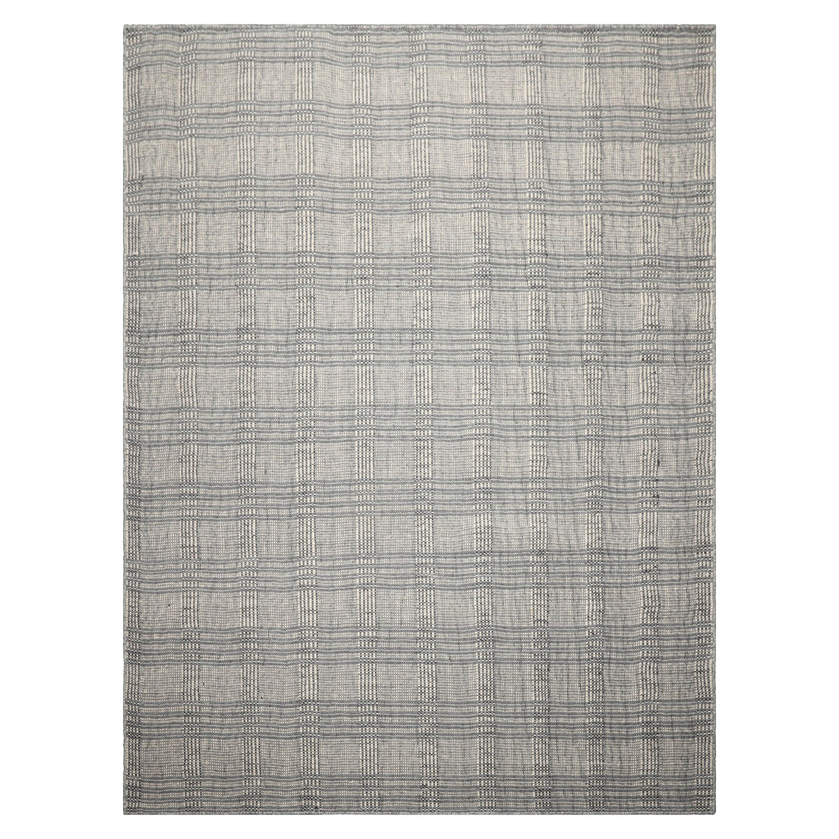 10x14 Ivory Slate Gray Color Hand Woven Flatweave Wool Modern Oriental Rug
