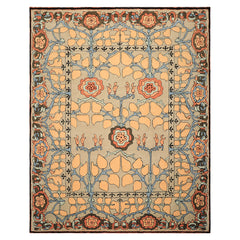 Multi Size Beige Peach Blue Color Hand Tufted Arts & Crafts Wool Transitional Oriental Rug