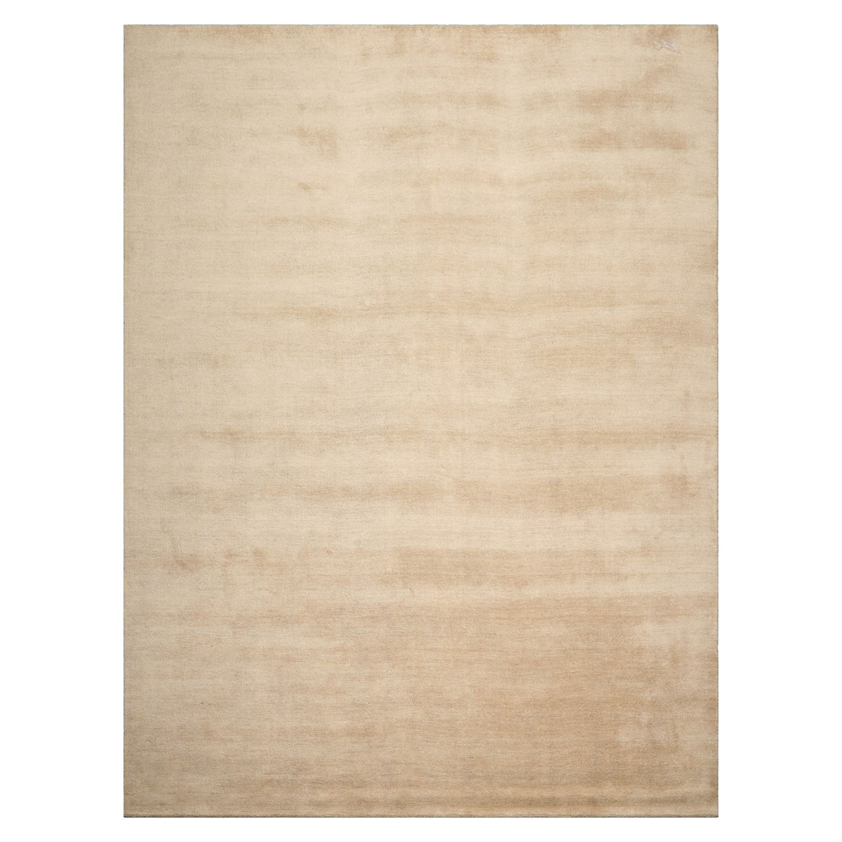 LoomBloom Multi Size Beige Wool Hand Loomed Solid Contemporary Oriental Rug