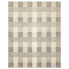 Multi Size Cream Charcoal Gray Color Hand Hooked  Wool Contemporary Oriental Rug