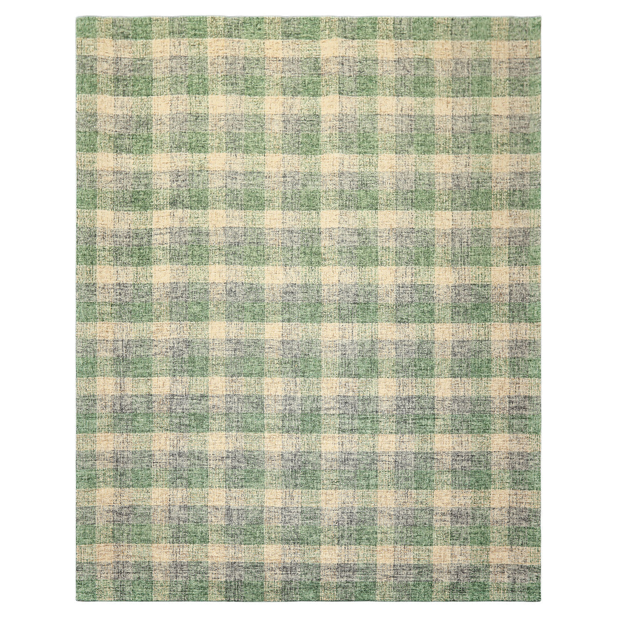 Multi Size Ivory Green Gray Color Hand Hooked  Wool Contemporary Oriental Rug