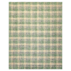 Multi Size Ivory Green Gray Color Hand Hooked  Wool Contemporary Oriental Rug