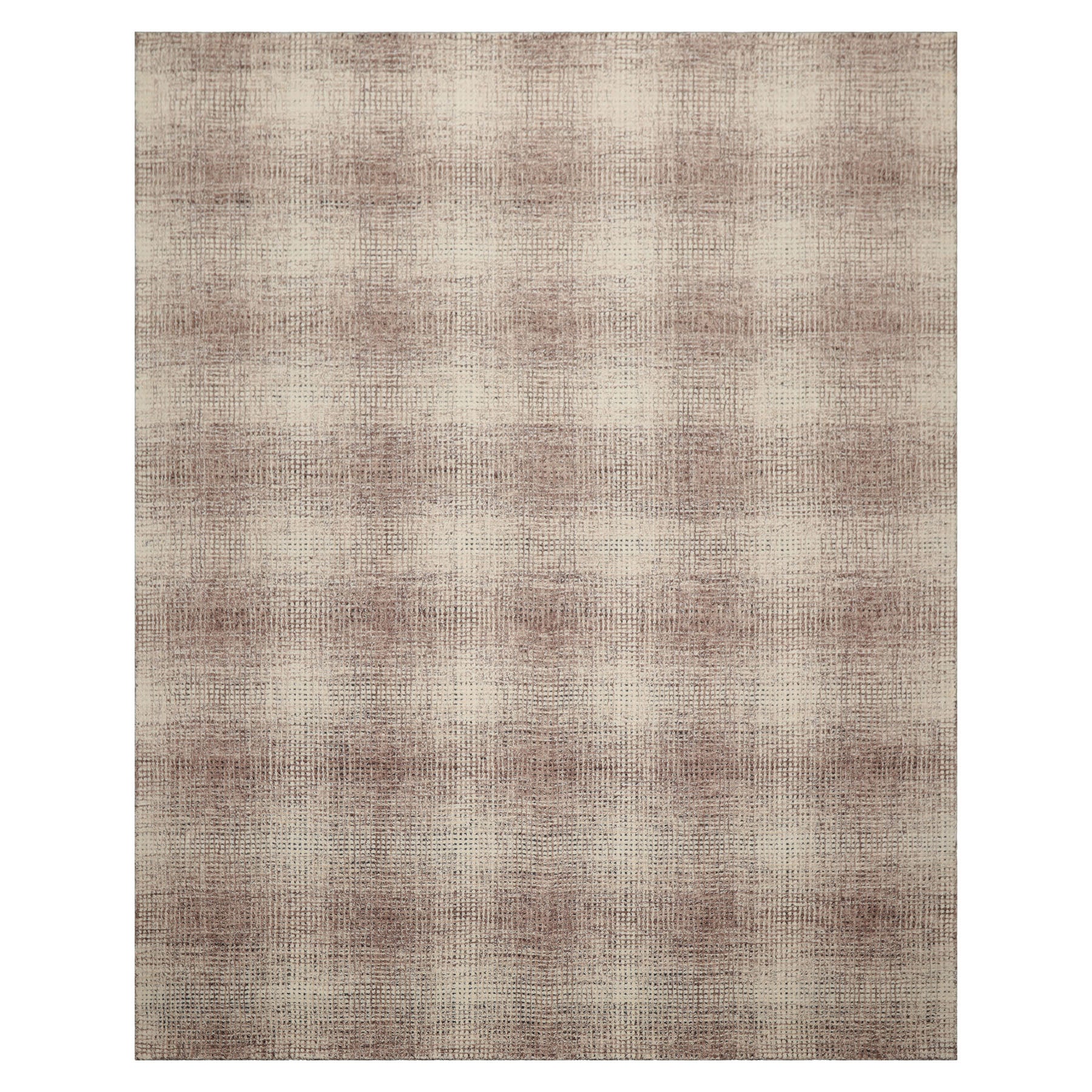 LoomBloom Multi Size Ivory Hand Hooked Wool Rug Featuring a Contemporary Plaid Style