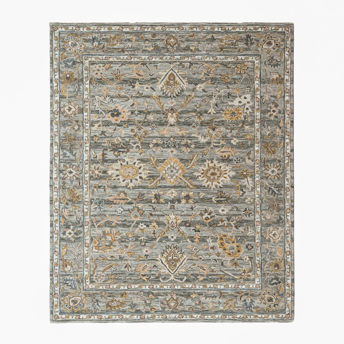 loomBloom Slate Multi Size Hand Tufted Wool Floral Modern & Contemporary Oriental Area Rug