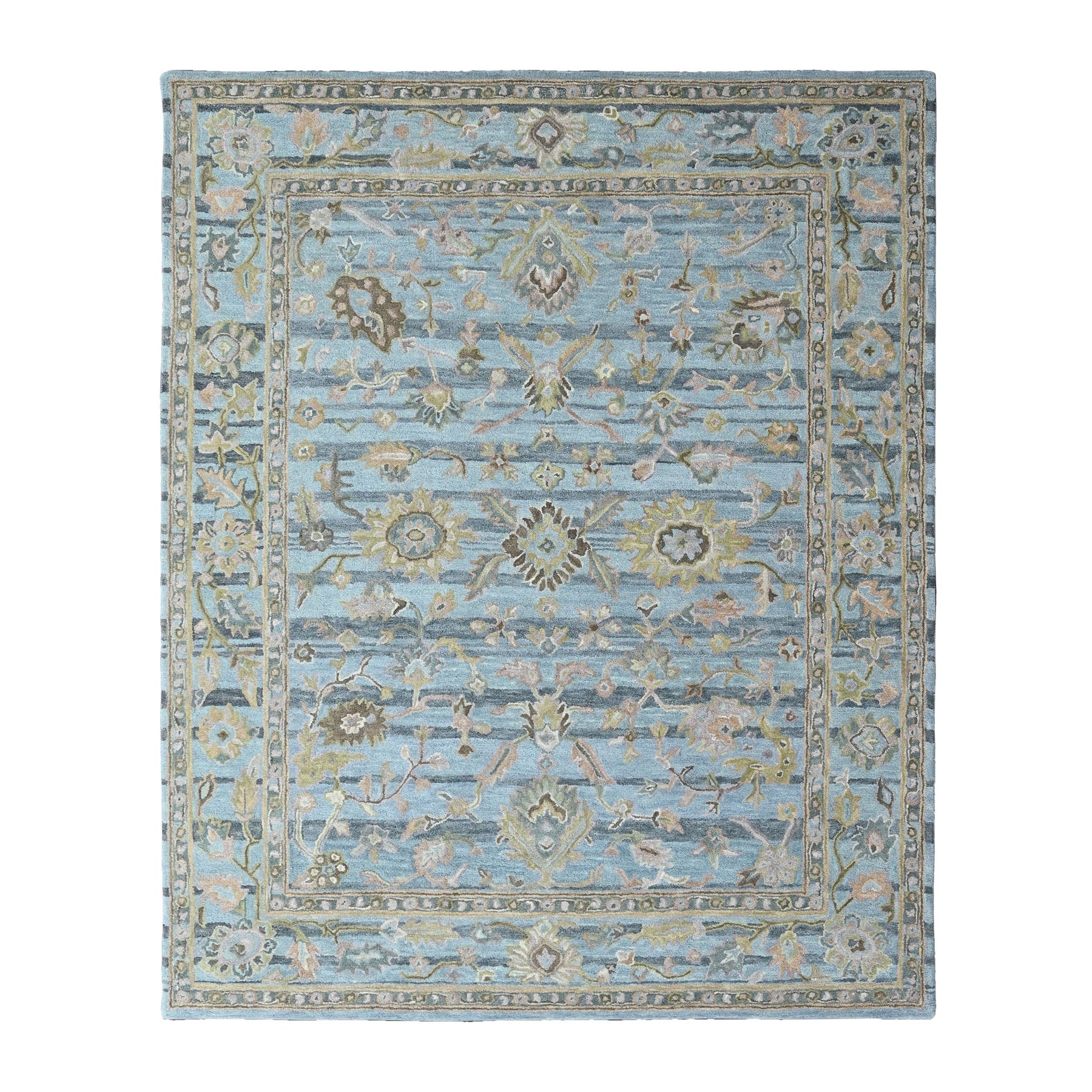 Multi Size Aqua Gray Brown Color Hand Tufted Handmade Wool Modern & Contemporary Oriental Rug