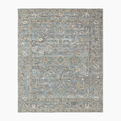 loomBloom Sky Blue Multi Size Hand Tufted Wool Floral Modern & Contemporary Oriental Area Rug