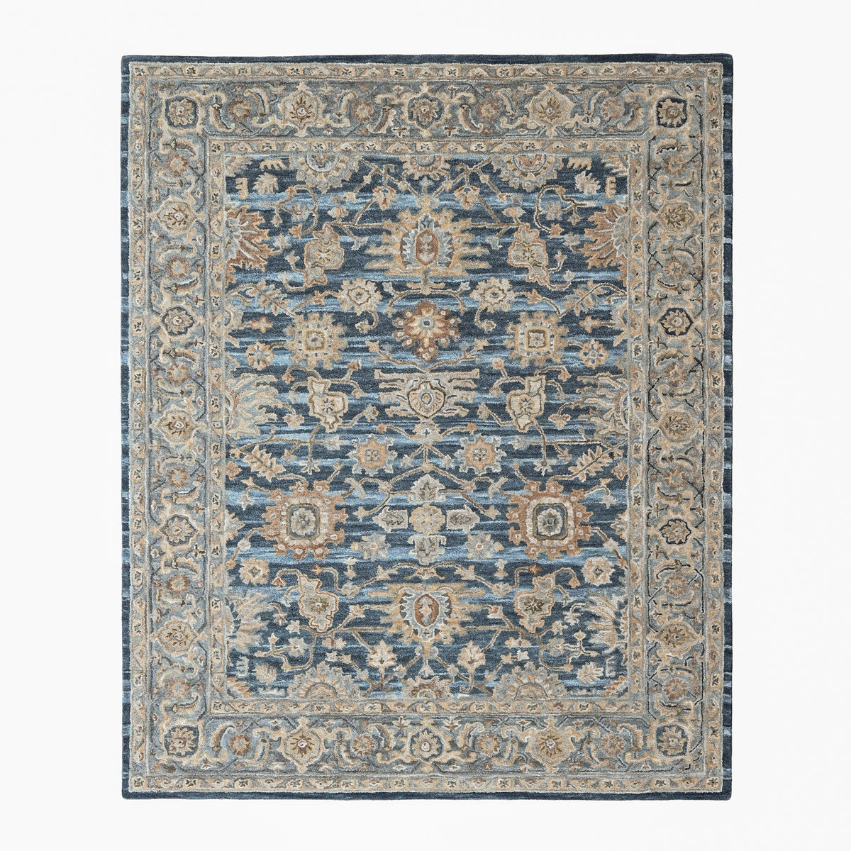 loomBloom Blue Multi Size Hand Tufted Wool Floral Modern & Contemporary Oriental Area Rug