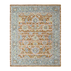 Multi Size Burnt Orange Light Yellow Turquoise Color Hand Tufted Handmade Wool Modern & Contemporary Oriental Rug
