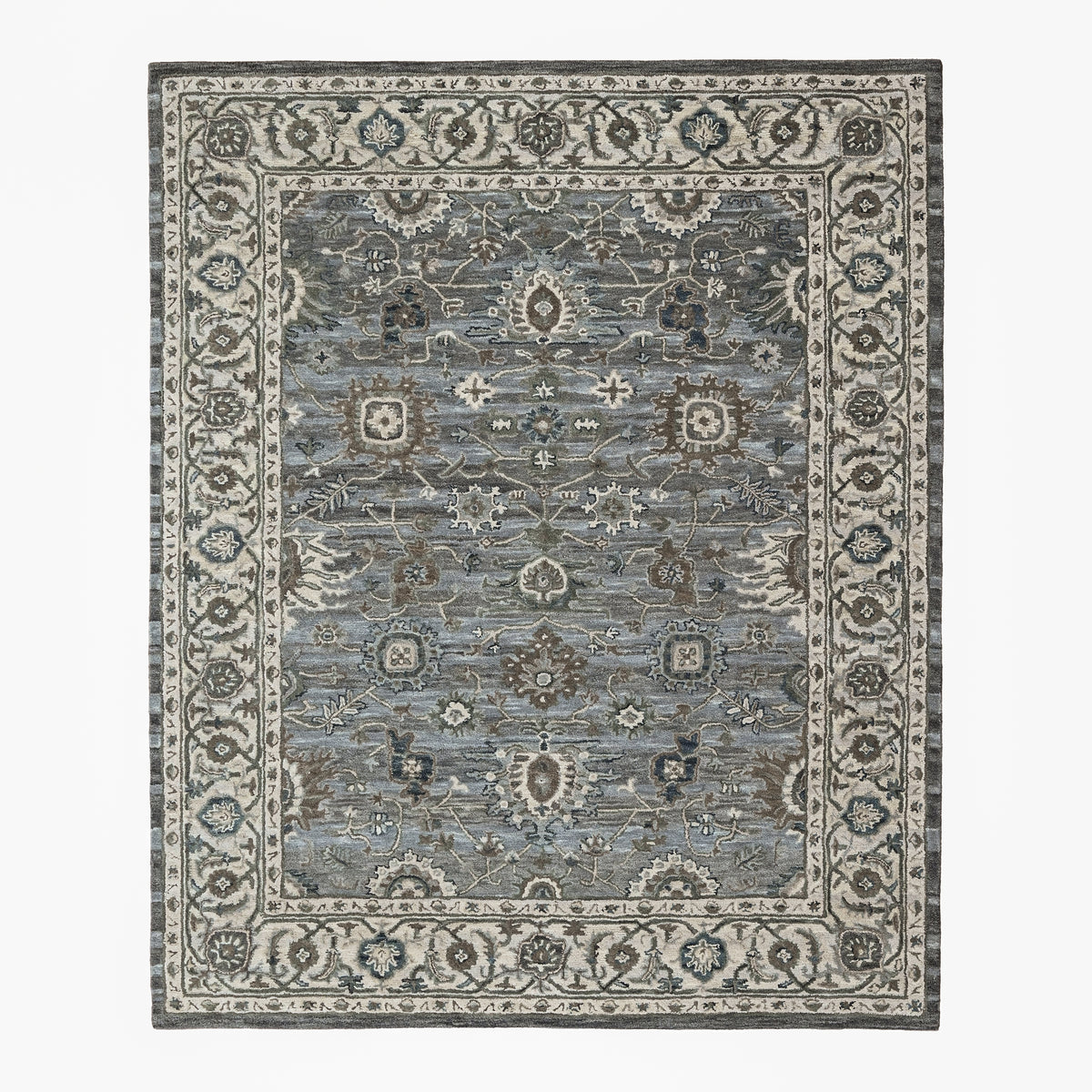 loomBloom Light Blue Multi Size Hand Tufted Wool Floral Modern & Contemporary Oriental Area Rug
