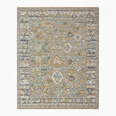 loomBloom Olive Green 8'x10' Hand Tufted Wool Floral Modern & Contemporary Oriental Area Rug