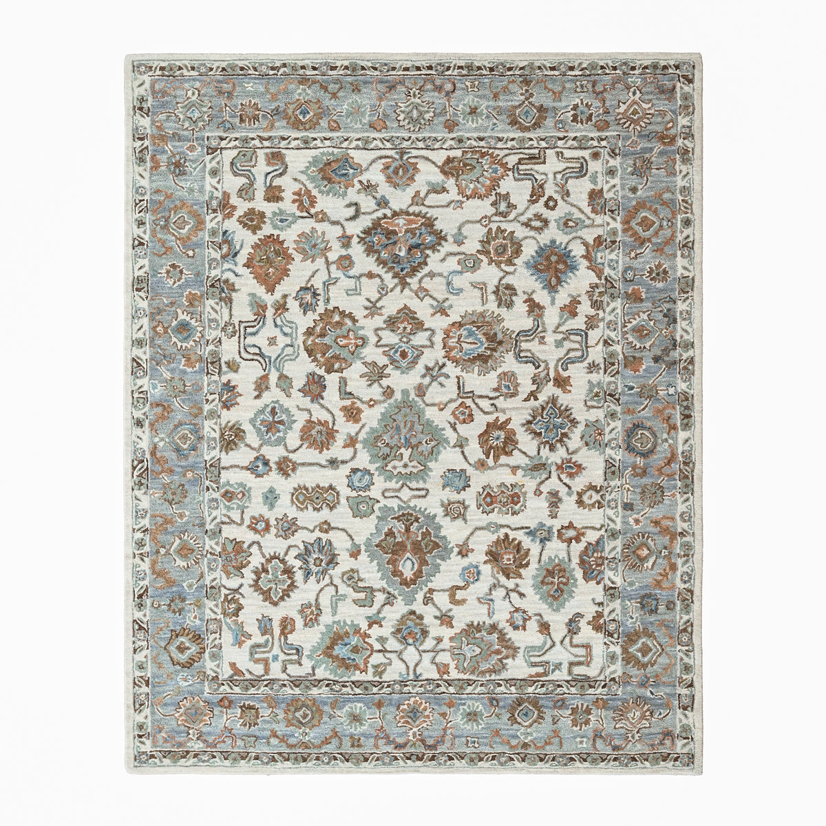 loomBloom Beige Multi Size Hand Tufted Wool Floral Modern & Contemporary Oriental Area Rug