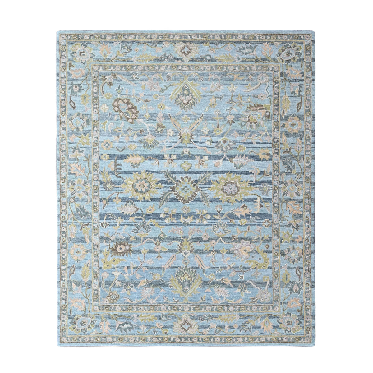 Multi Size Blue Aqua Olive Green Color Hand Tufted Handmade Wool Modern & Contemporary Oriental Rug